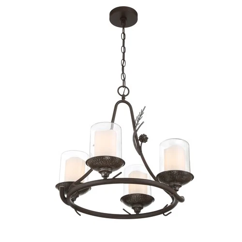 Minka Lavery 2754 Ponderosa Ridge 4 Light 22"W Pillar Candle Ring - Weathered - Picture 2 of 6