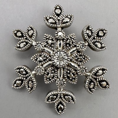 Diamant Schneeflocke Anhänger Sterling Silber 925 signiert