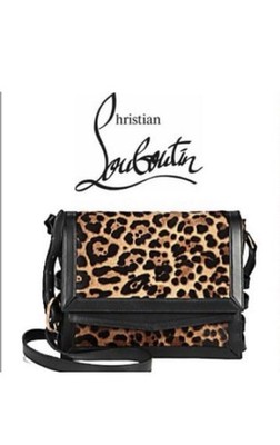 Christian Louboutin Farida Leopard Calf Hair & Leather Messenger Crossbody Bag
