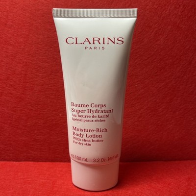 Clarins Moisture Rich Body Lotion With Shea Butter For Dry Skin 3.2 oz Sealed