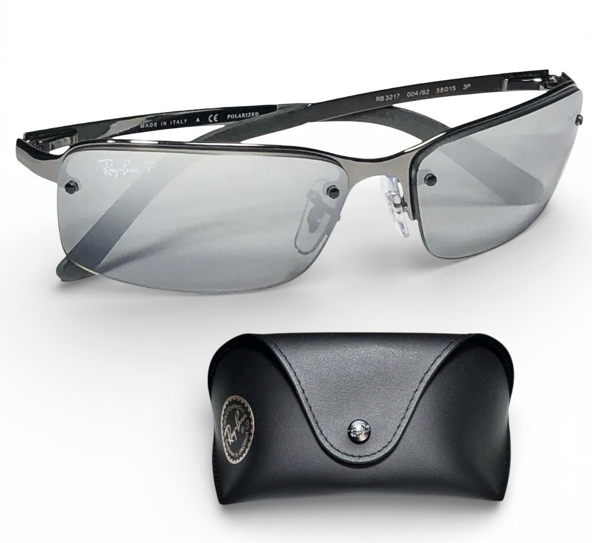 Ray Ban RB3217 004/82 Polished Gunmetal Polarized 3P Gray Mirror Ray Ban RB3217 004/82 Polished Gunmetal Polarized 3P Gray Mirror