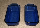 (2) Vintage Cobalt Blue PYREX 1.5 Qt. Bread Loaf Pans 8.5 x 4.5 x 2.5 Nice LOOK