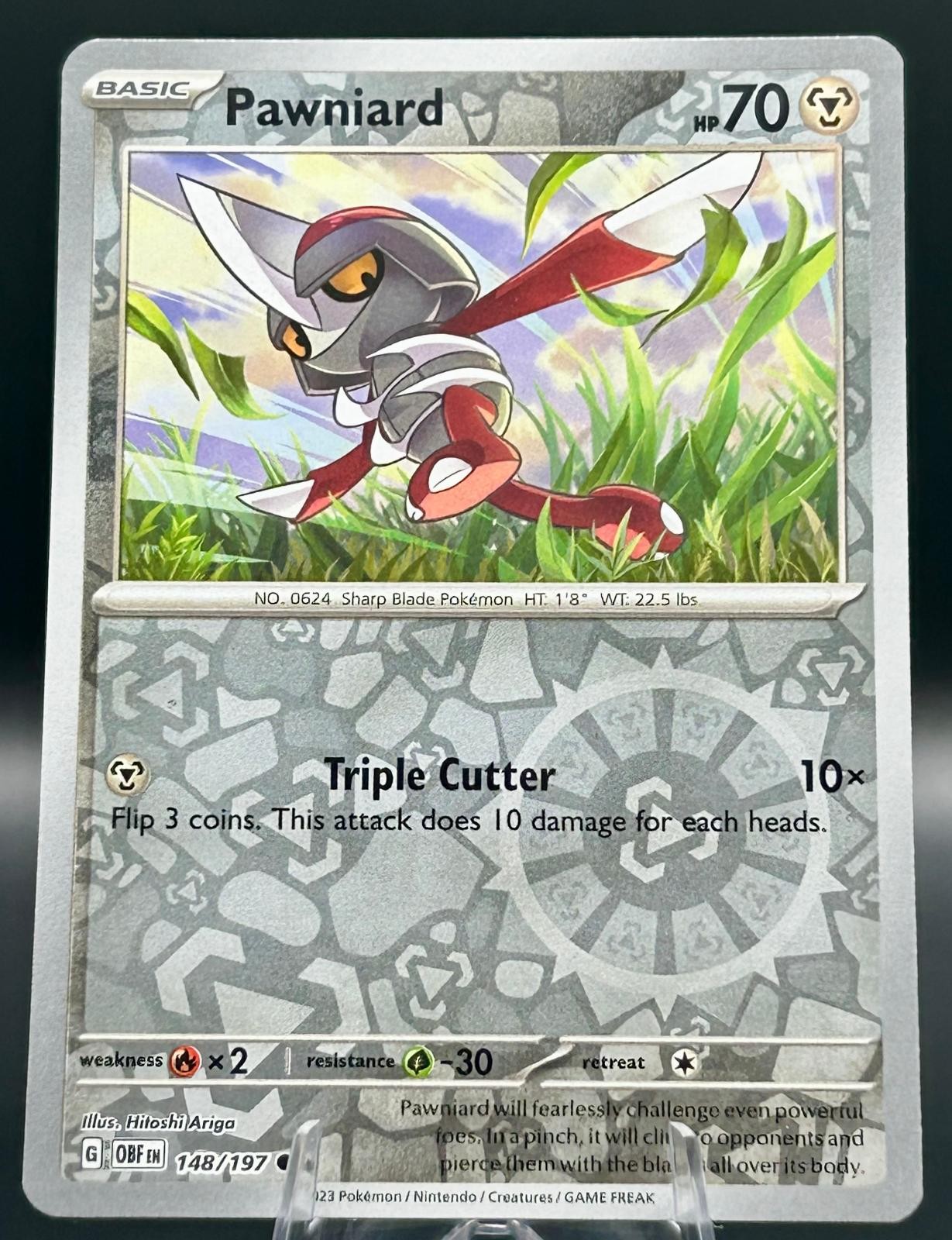 Pawniard 148/197 Common Obsidian Flames Pokemon TCG Reverse Holo Near Mint