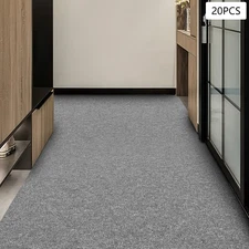 20Pcs Floor Mats With PVC Backing Class B2 Flame Carpets Square Soft Carpeting