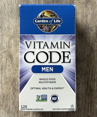 Garden of Life Vitamin Code Men Whole Food Multivitamin 120 Capsules, Exp 05/26