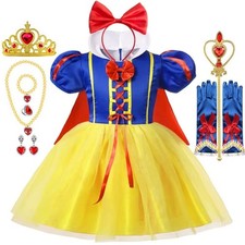 Snow White Princess Dress Costume for Girls Halloween Birthday Outfit