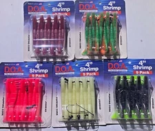 9 DOA 3" & 4"  + 3 HOOKS & 3 WEIGHTS CHOOSE 5 Colors  FREE Expedited READ