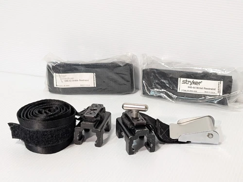 Lot of Stryker Medical Restraints, 946-44 Wrist, 946-43 Ankle, Belt Lock Strap