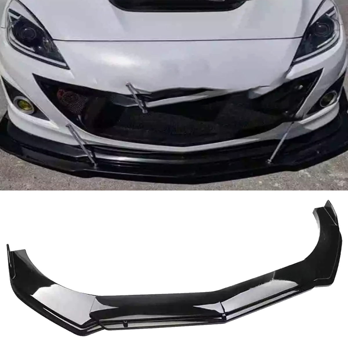 For Mazda 3 5 6 2004-2023 Gloss Front Bumper Chin Lip Spoiler