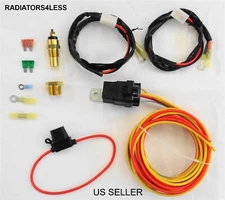 NEW DUAL ELECTRIC COOLING FAN WIRING INSTALL KIT 185/165 THERMOSTAT 50 AMP RELAY
