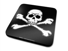 NEW CORK COASTER SKULL AND CROSS BONES DANGER PIRATES FLAG PRYAMID INTERNATIONAL