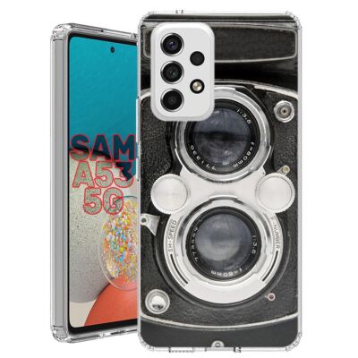 For Samsung Galaxy A23 5g A52 A53 TPU Case Cover+Glass(Vintage Camera) 