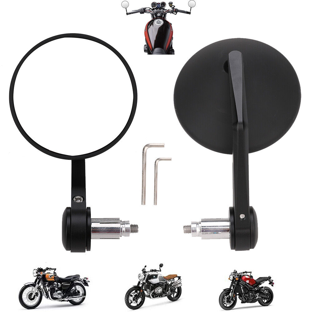 1 Paar 8 mm rechte und linke Motorrad-Rückspiegel, runde Motorrad