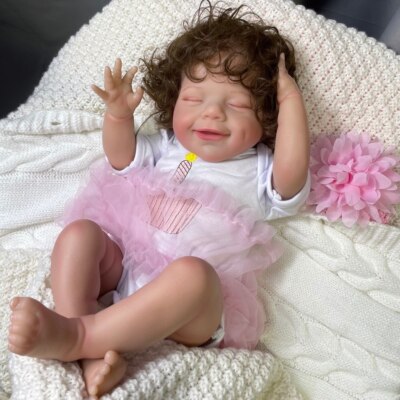 20'' Finished Reborn Baby Dolls April Vinyl Girl Body 3D Skin Visible Veins