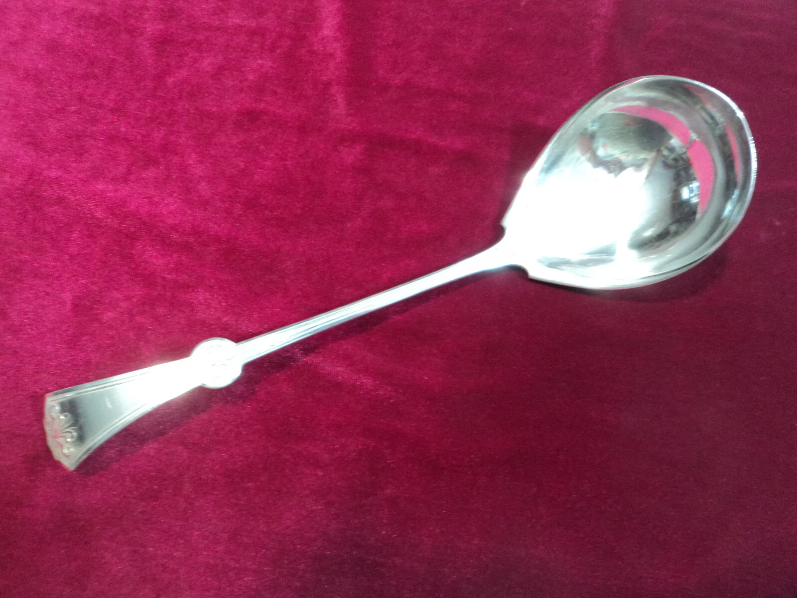 Silverplate Flatware Victorian Solid Soup Ladle 1847 Rogers Persian 1871