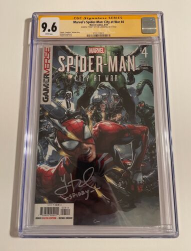 Yuri Lowenthal CGC SS 9.6 Signed Spiderman: City at War #4 NM+ Gamerverse Comic - Picture 1 of 4