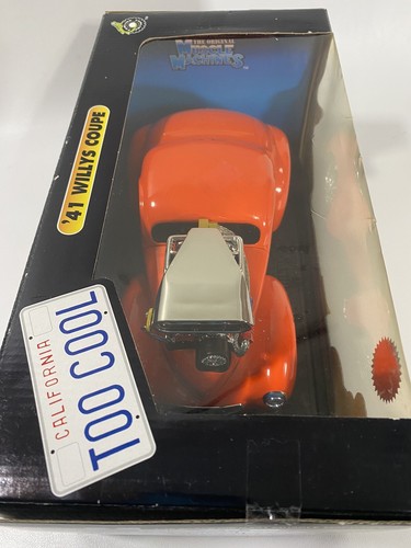 Muscle Machines '41 Willys Coupe 1/18 Scale Bright Orange Vintage NIB - Picture 4 of 13