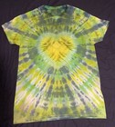 Medium Tie Dye Heart Green & Blue Soft Tee Shirt Handmade Tshirt