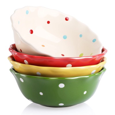 4 Pack Porcelain Dessert Bowls 16 Oz Ceramic Ice Cream Bowls For Kitchen Soup Se