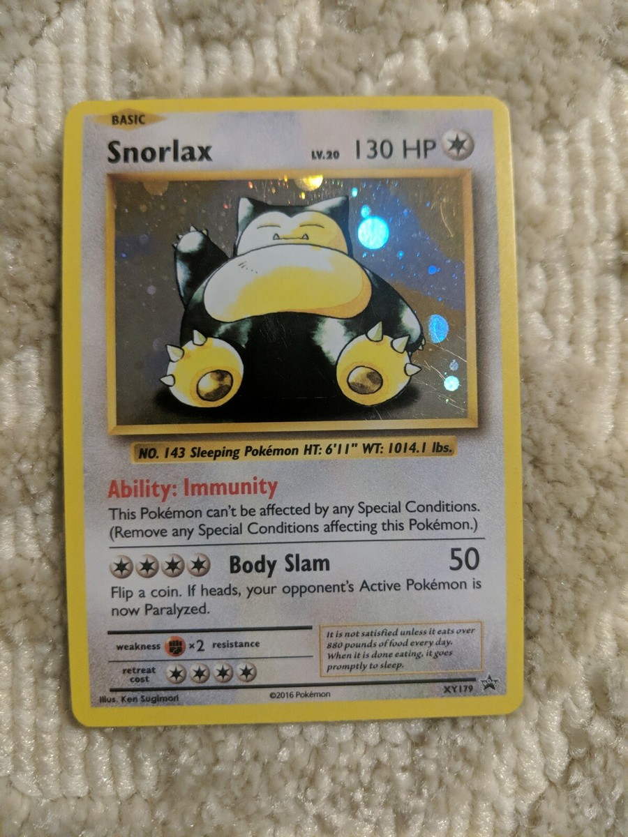 XY179 Snorlax - Pokemon XY Promo Card HOLO-black star, FREE