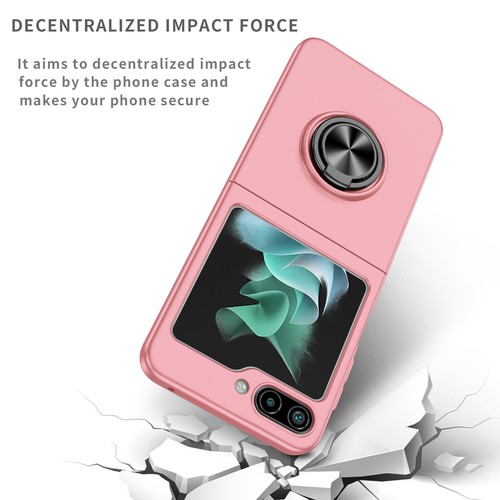 Smukłe etui magnetyczne do Samsung Galaxy Z Flip 6/5/4/3 Metalowy uchwyt pierścieniowy Kickstand - Zdjęcie 15 z 24