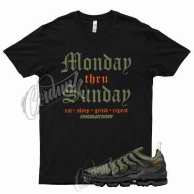 MONDAY T Shirt for N VaporMax Plus Olive Green Orange Sequoia Cactus Jack 6