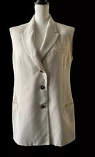 Maison Martin Margiela Womens Ivory Sleevless Blazer Jacket Size It 42 Uk 10