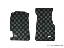 P2M Checkered Flag Race Carpet Floor Mats for Honda Civic Del Sol 92-94 New