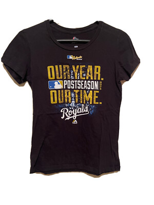KC Royals 2014 Post Season Black Womens T-Shirt Medium Baseball