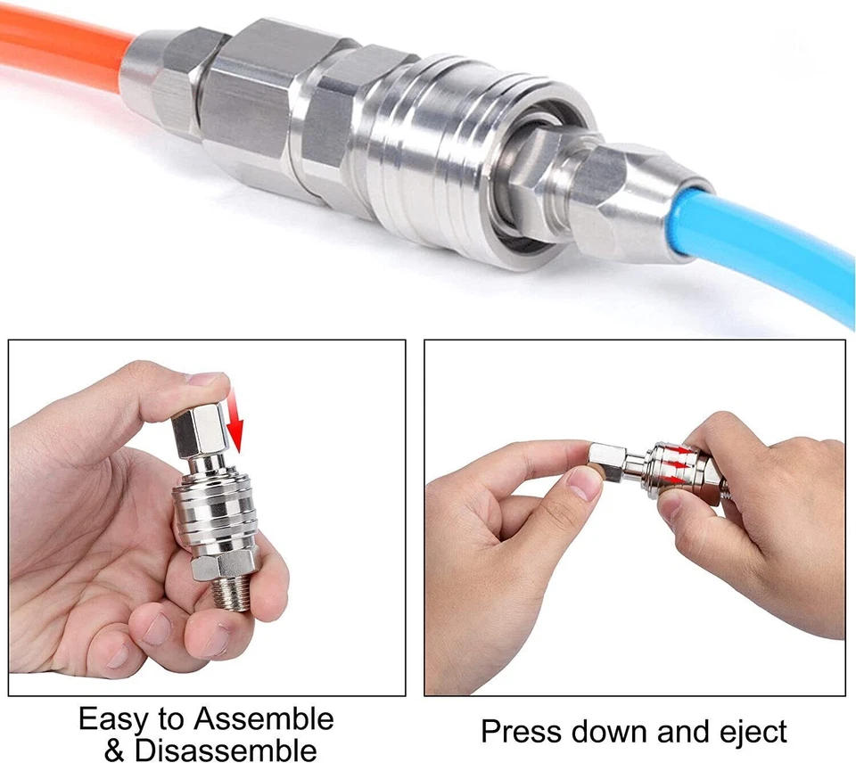 Kit 5 Innesti Raccordi Rapidi Aria Compressa Attacchi compressori, Officina - Immagine 4 di 4