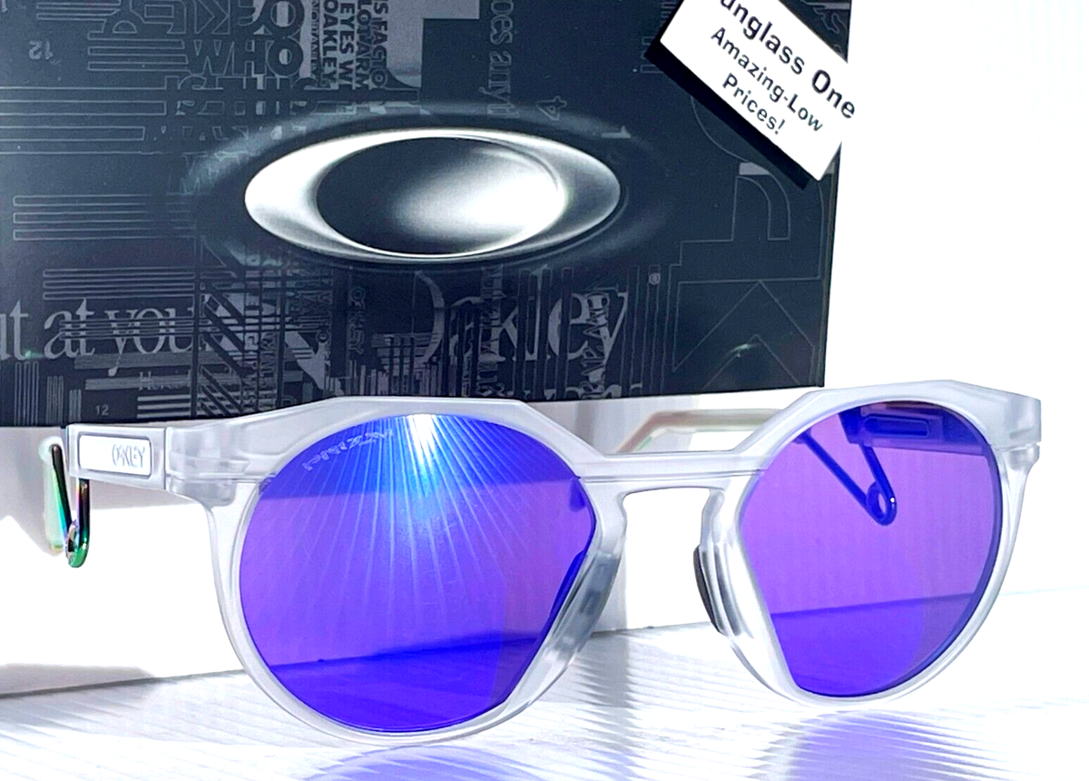 NEW Oakley HSTN Metal Matte Clear PRIZM Violet Purple Lens NEW Oakley HSTN Metal Matte Clear PRIZM Violet Purple Lens