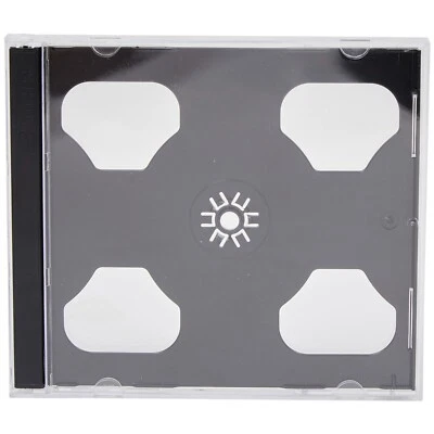 5 x Double CD Jewel Cases with Black Tray Replacement Standard CD Case