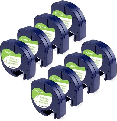 Dymo LetraTag Refill 91330 White Paper Label Tape 12mm 1/2" Compatible LT-100H
