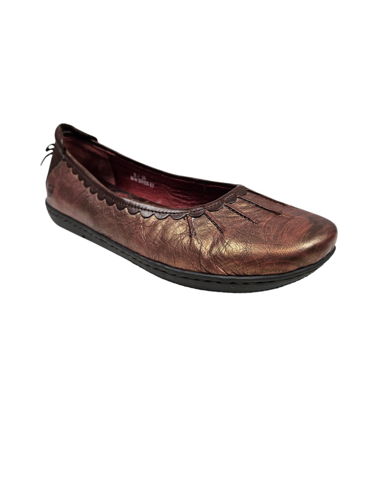 Born Scotti Metallic Bronze Leather Slip On Ballet Flats Size 8 Women's Shoes