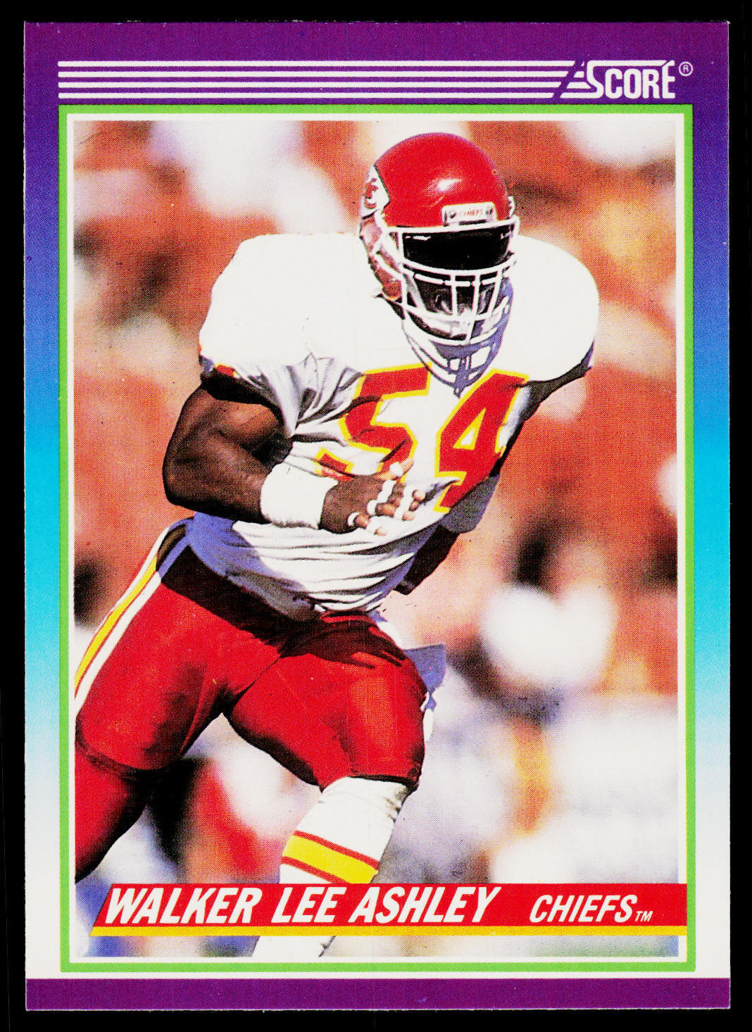 Walker Lee Ashley, 1990 Score, #511, Kansas City Chiefs, RC