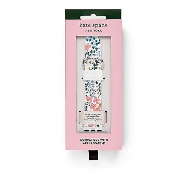 Kate Spade New York Apple Watch White Floral Silicone Band