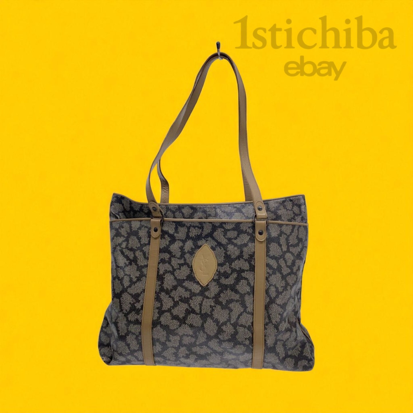 Borsa tote Yves Saint Laurent logo YSL pelle marrone modello all over usata