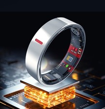 Smart Ring Health Tracker HeartRate SpO2 Sleep Monitor Waterproof Silver Size 12