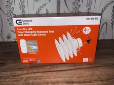 Commercial Electric 5/6 in. LED Color Changing Recessed Trim Downlight, 4pk