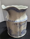 FURNIVALS QUAIL,1913 MILK PITCHER MADE IN ENGLAND,BLUE & WHITE PORCELAIN ANTIQUE — photo 2