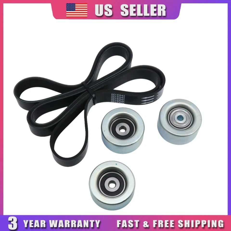 Fit Toyota 4Runner Tacoma Tundra  4.0L Serpentine Drive Belt & Idler Pulley Kit - Image 3 of 4