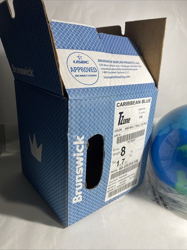 Brunswick TZone Caribbean Blue 8 lb Bowling Ball Undrilled - 第 14/17 張圖片