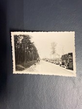 Original Vintage WWII Era Black White Photo Military Convoy Trucks Soldiers