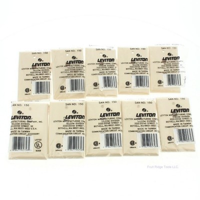 10 Leviton Ivory Dual Phone Jack Flush Wallplates 6-Wire 6P6C Type 625B3 40266-I