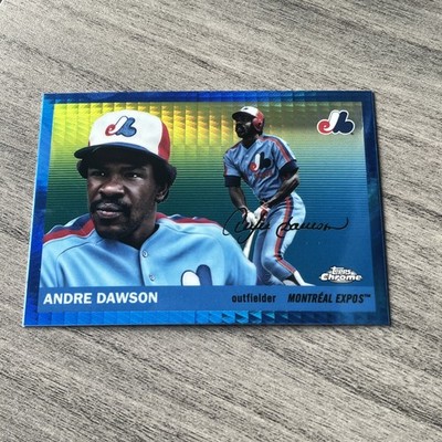 2025 Topps Chrome Platinum-Andre Dawson-Blue Prism Refractor #425-Montréal Expos