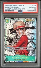 Monkey D Luffy Manga PSA 10 - One Piece OP13-118 Carrying On His Will Japanese