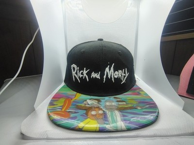 Rick & Morty Hat Cap Black 3D Holographic Brim Snap Back Adjustable Embroidered