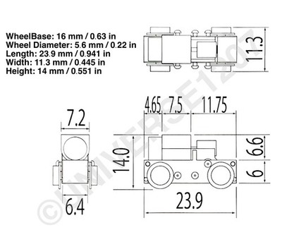 N/HOn30/HOe/009 Scale Tsugawa Super Mini Size Power Drive Chassis