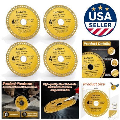 Heavy Duty 4-1/2 Inch Electro Plated Diamond Cutting Disc Set for Angle Grinders