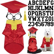 5 Pcs Dog Graduation Costume Set Include 2026 Pet Graduation Gown with Stole ...
